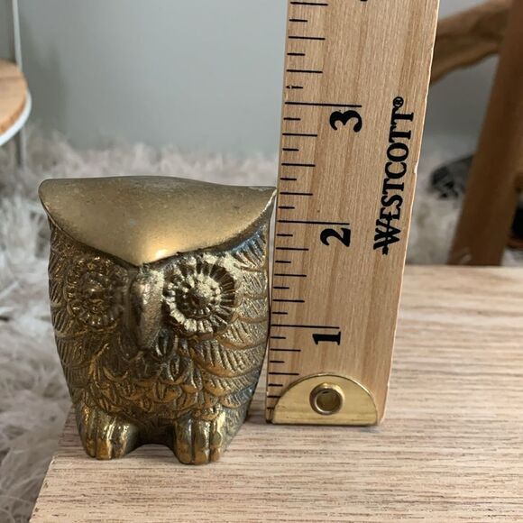 Vintage MCM Style Set Of 3 Brass Owls Figures Made In Korea - Picture 9 of 17
